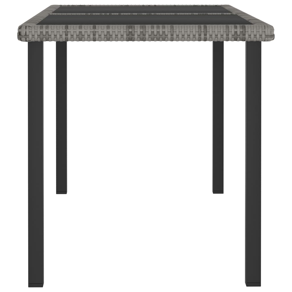 Garden Dining Table Grey 140x70x73 cm Poly Rattan