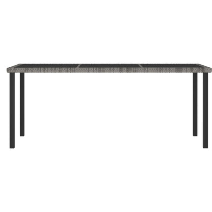 Garden Dining Table Grey 180x70x73 cm Poly Rattan