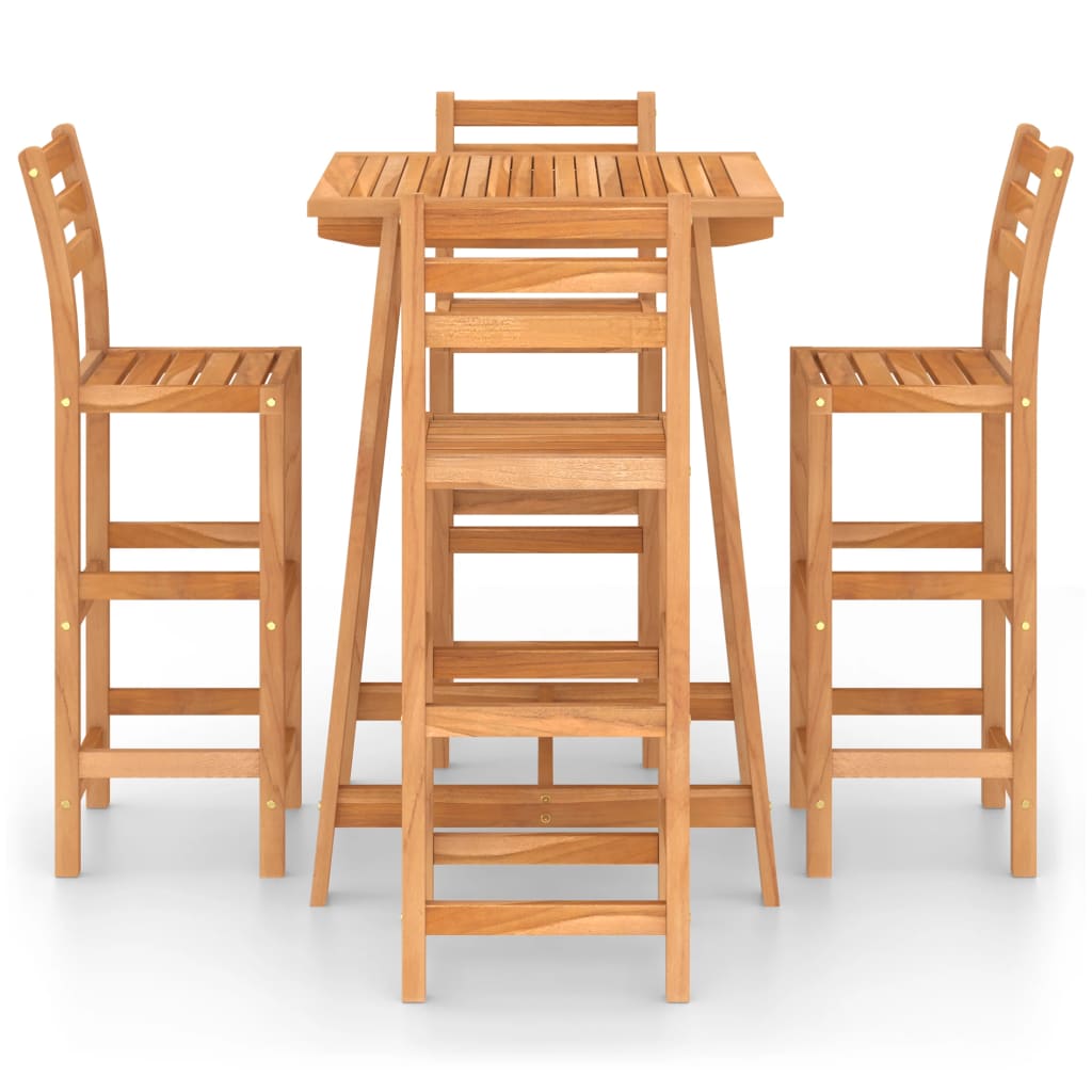 5 Piece Outdoor Bar Set Solid Acacia Wood