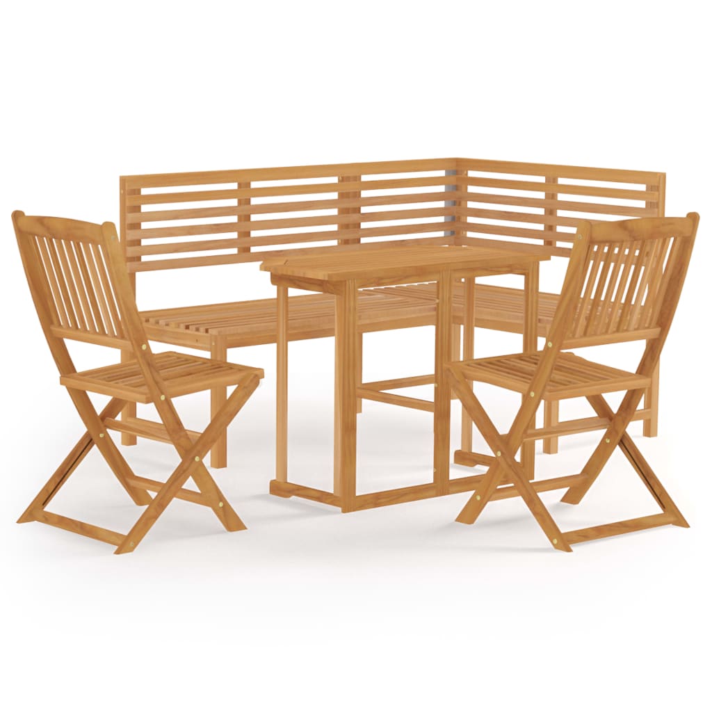 4 Piece Bistro Set Solid Acacia Wood