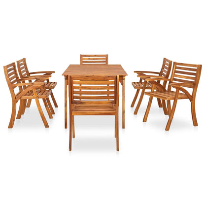 7 Piece Garden Dining Set Solid Acacia Wood