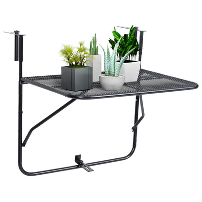 Balcony Table Black 60x40 cm Steel