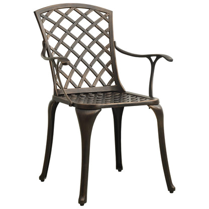 Garden Chairs 2 pcs Cast Aluminium Bronze