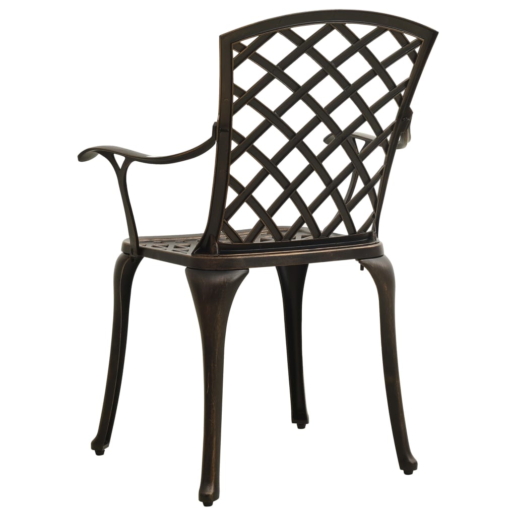 Garden Chairs 2 pcs Cast Aluminium Bronze