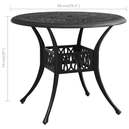 Garden Table Black 90x90x74 cm Cast Aluminium