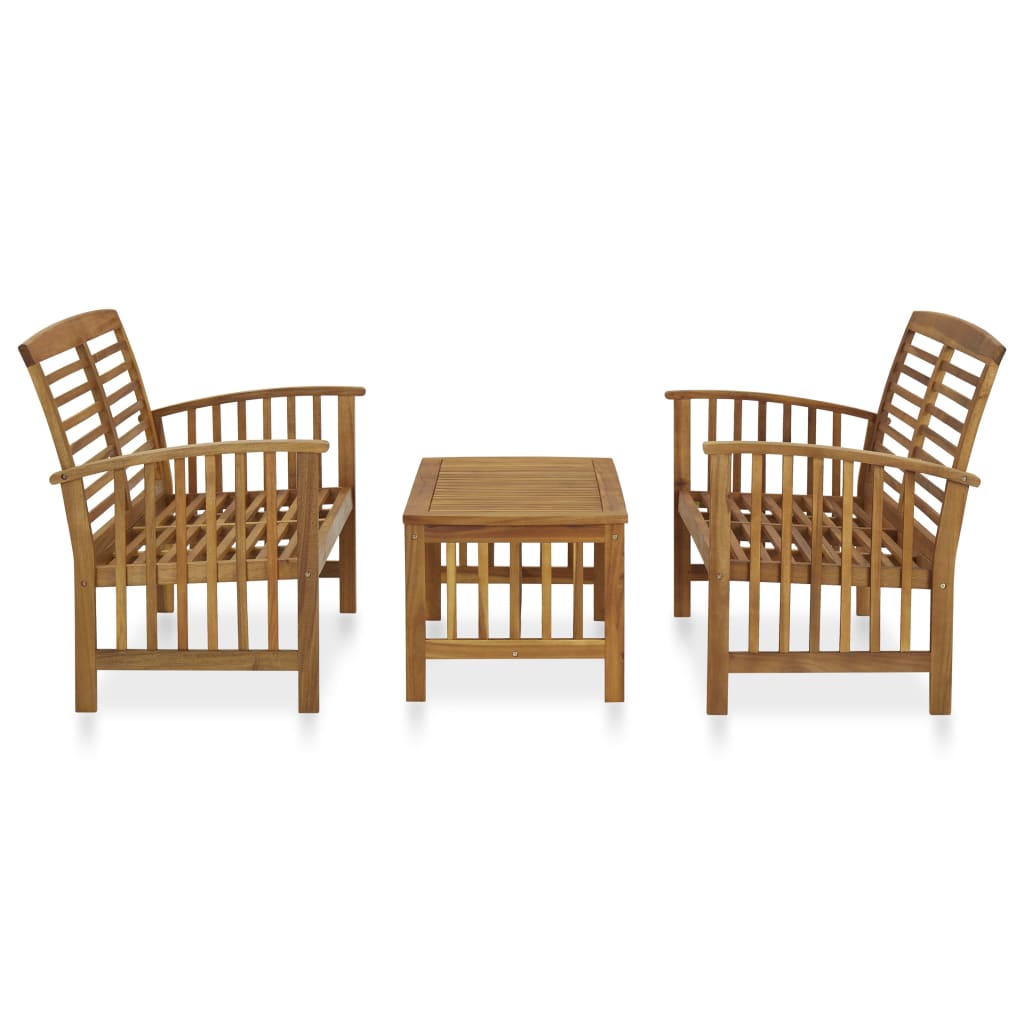 3 Piece Garden Lounge Set Solid Acacia Wood