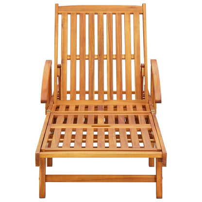 2 Piece Sunlounger Set with Table Solid Acacia Wood