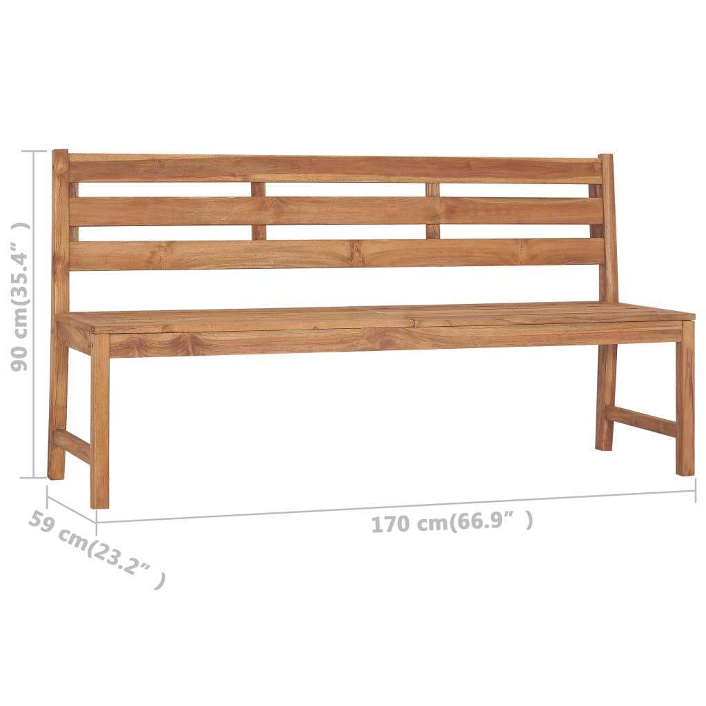 Garden Bench 170 cm Solid Teak Wood