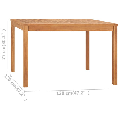 Garden Dining Table 120x120x77 cm Solid Teak Wood