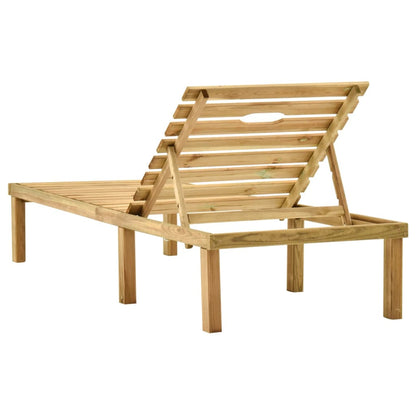 Garden Sun Lounger with Table Impregnated Pinewood