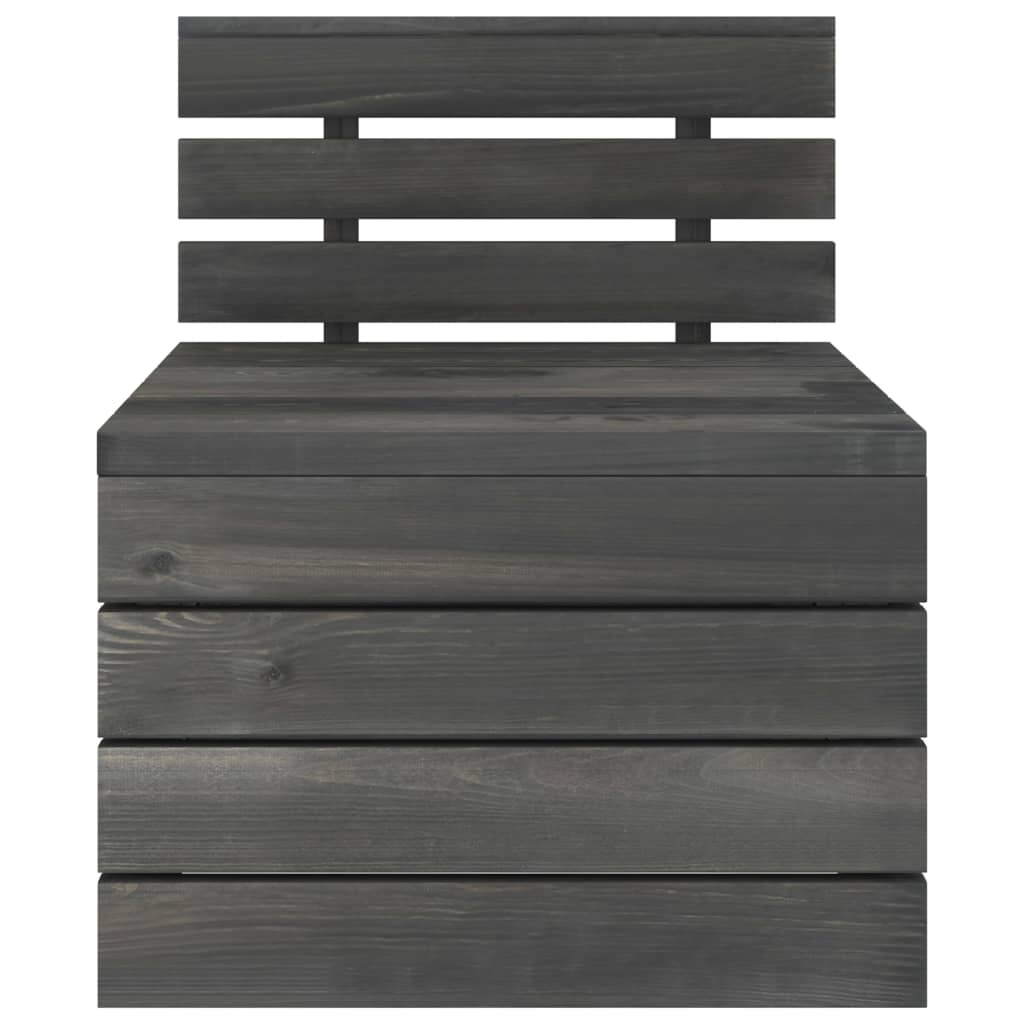 2 Piece Garden Pallet Lounge Set Solid Pinewood Dark Grey