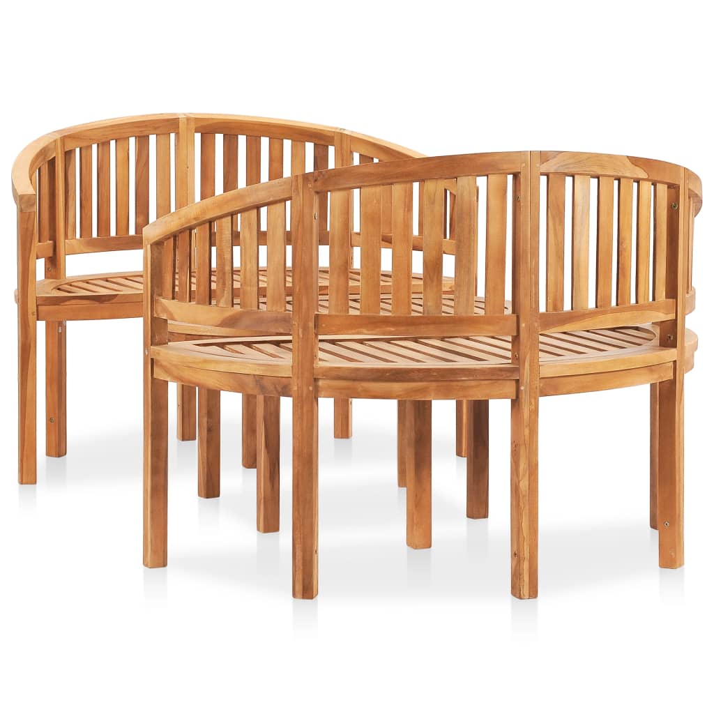 3 Piece Banana Garden Lounge Set Solid Teak Wood