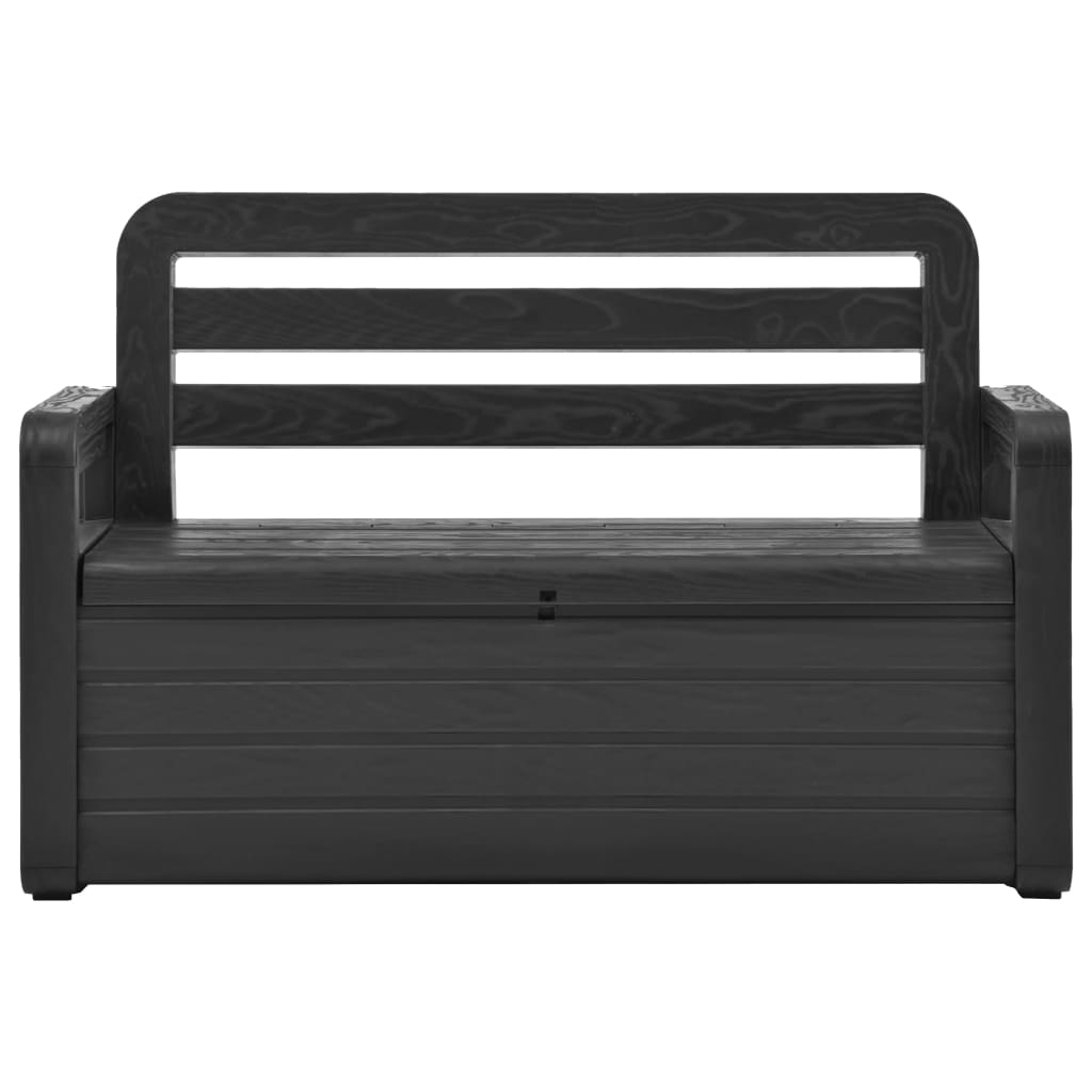 Garden Storage Bench 132.5 cm Plastic Anthracite