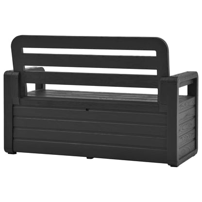 Garden Storage Bench 132.5 cm Plastic Anthracite