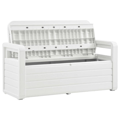 Garden Storage Bench 132.5 cm Plastic White