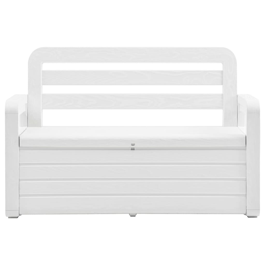 Garden Storage Bench 132.5 cm Plastic White