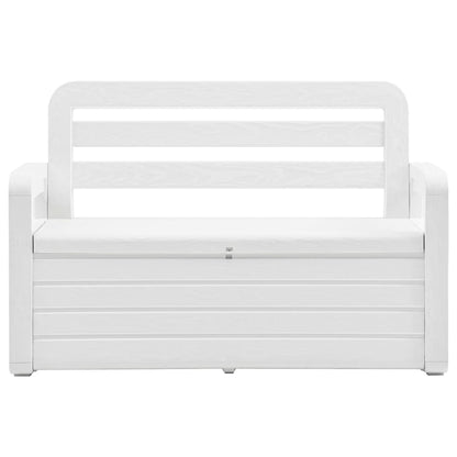 Garden Storage Bench 132.5 cm Plastic White