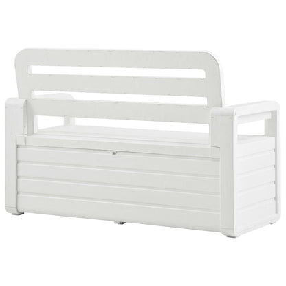 Garden Storage Bench 132.5 cm Plastic White