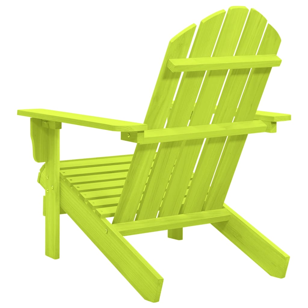 Garden Adirondack Chair Solid Fir Wood Green