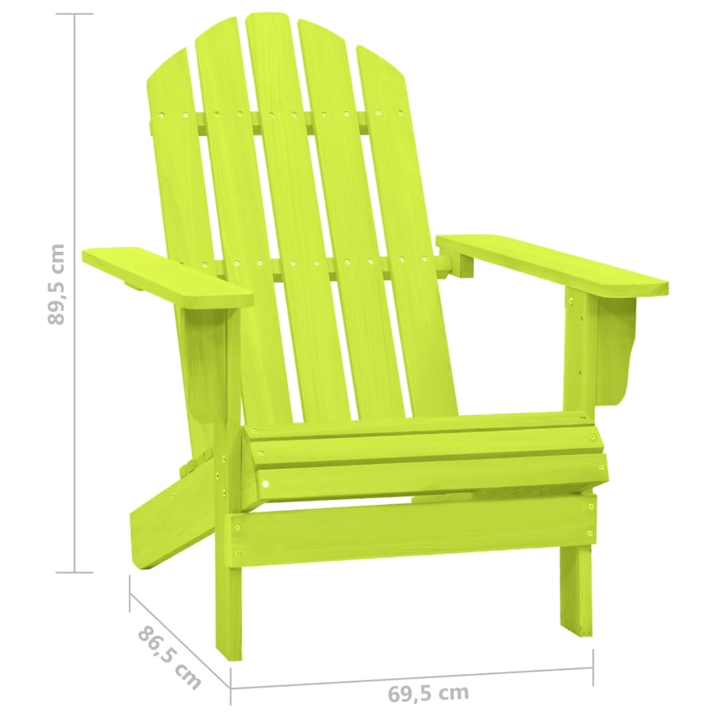 Garden Adirondack Chair Solid Fir Wood Green