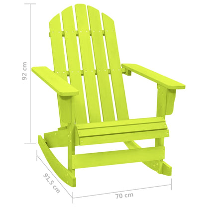 Garden Adirondack Rocking Chair Solid Fir Wood Green