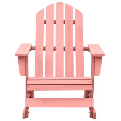 Garden Adirondack Rocking Chair Solid Fir Wood Pink