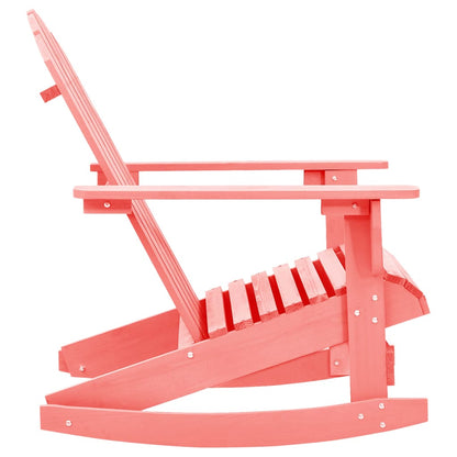 Garden Adirondack Rocking Chair Solid Fir Wood Pink