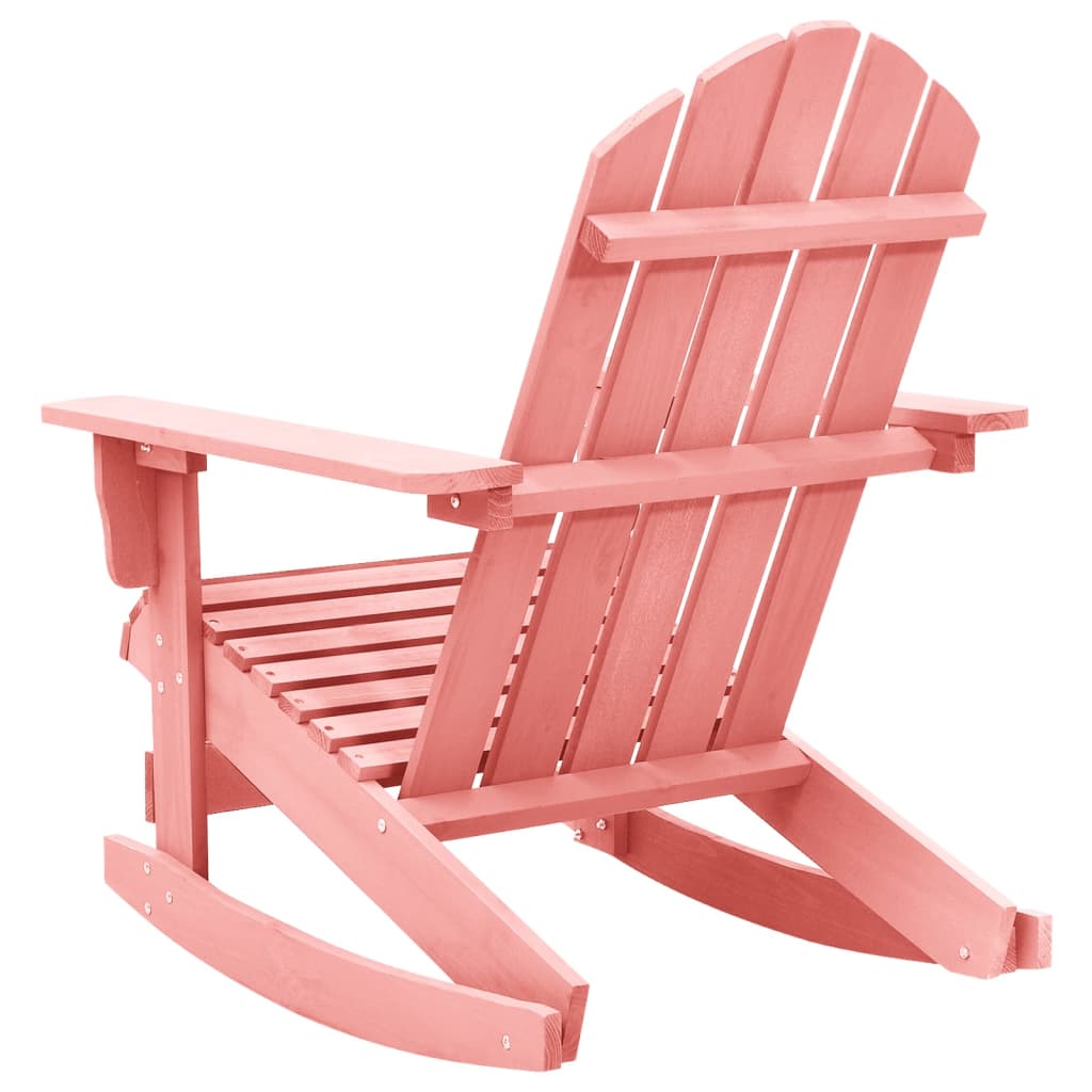 Garden Adirondack Rocking Chair Solid Fir Wood Pink