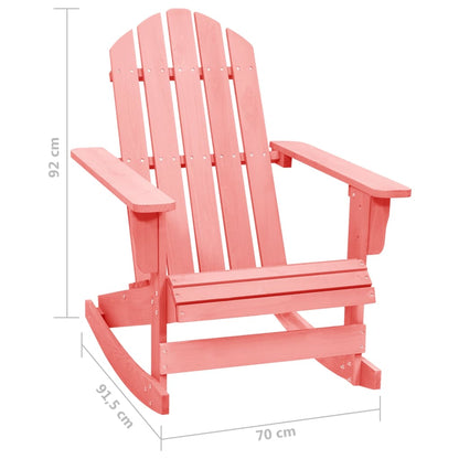 Garden Adirondack Rocking Chair Solid Fir Wood Pink