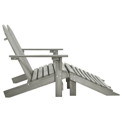 2-Seater Garden Adirondack Chair&Ottoman Fir Wood Grey