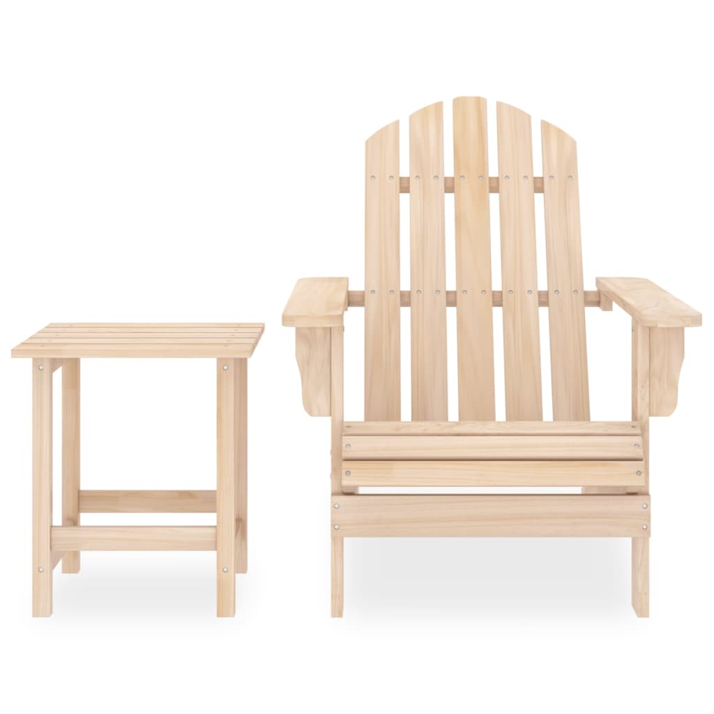 Garden Adirondack Chair with Table Solid Fir Wood