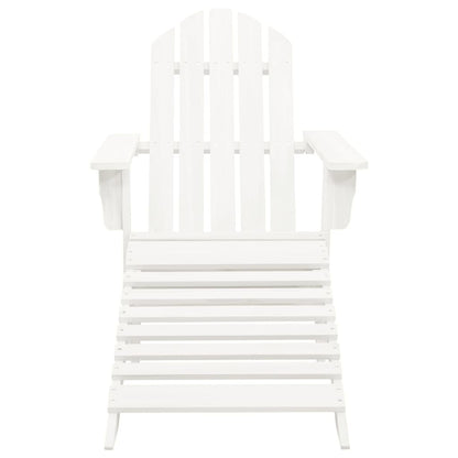 Garden Adirondack Chair with Ottoman&Table Solid Fir Wood White