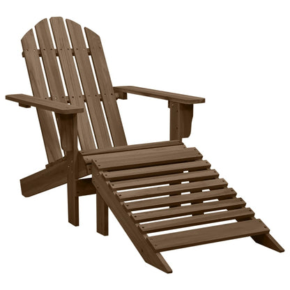 Garden Adirondack Chair with Ottoman&Table Solid Fir Wood Brown