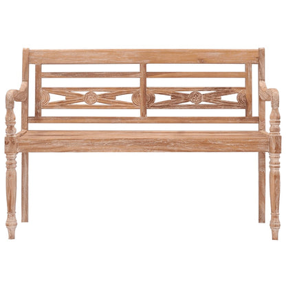 Batavia Bench 120 cm White Wash Solid Teak Wood