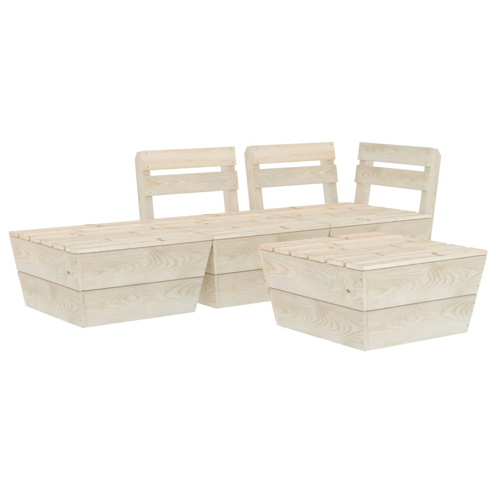 4 Piece Garden Pallet Lounge Set Impregnated Spruce Wood