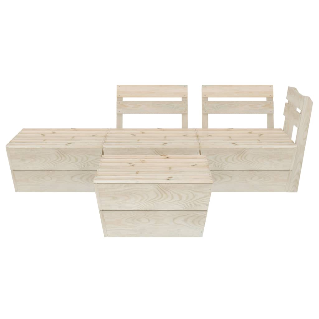 4 Piece Garden Pallet Lounge Set Impregnated Spruce Wood