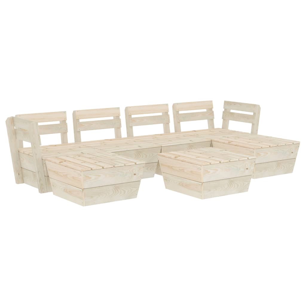 7 Piece Garden Pallet Lounge Set Impregnated Spruce Wood