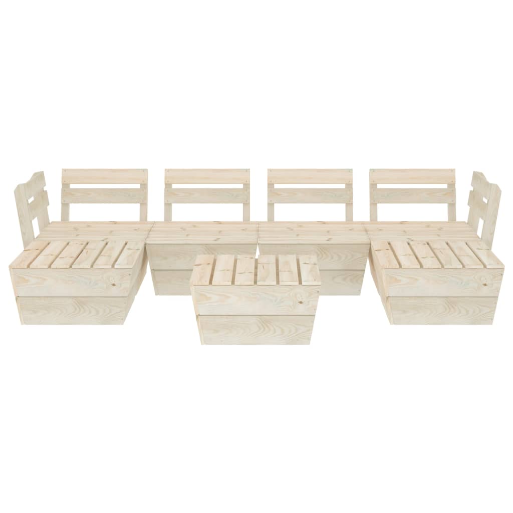 7 Piece Garden Pallet Lounge Set Impregnated Spruce Wood