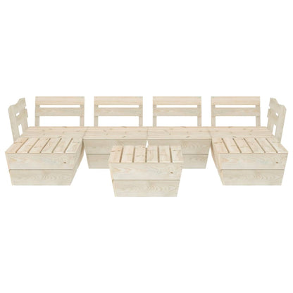 7 Piece Garden Pallet Lounge Set Impregnated Spruce Wood