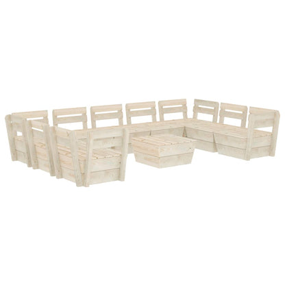 10 Piece Garden Pallet Lounge Set Impregnated Spruce Wood