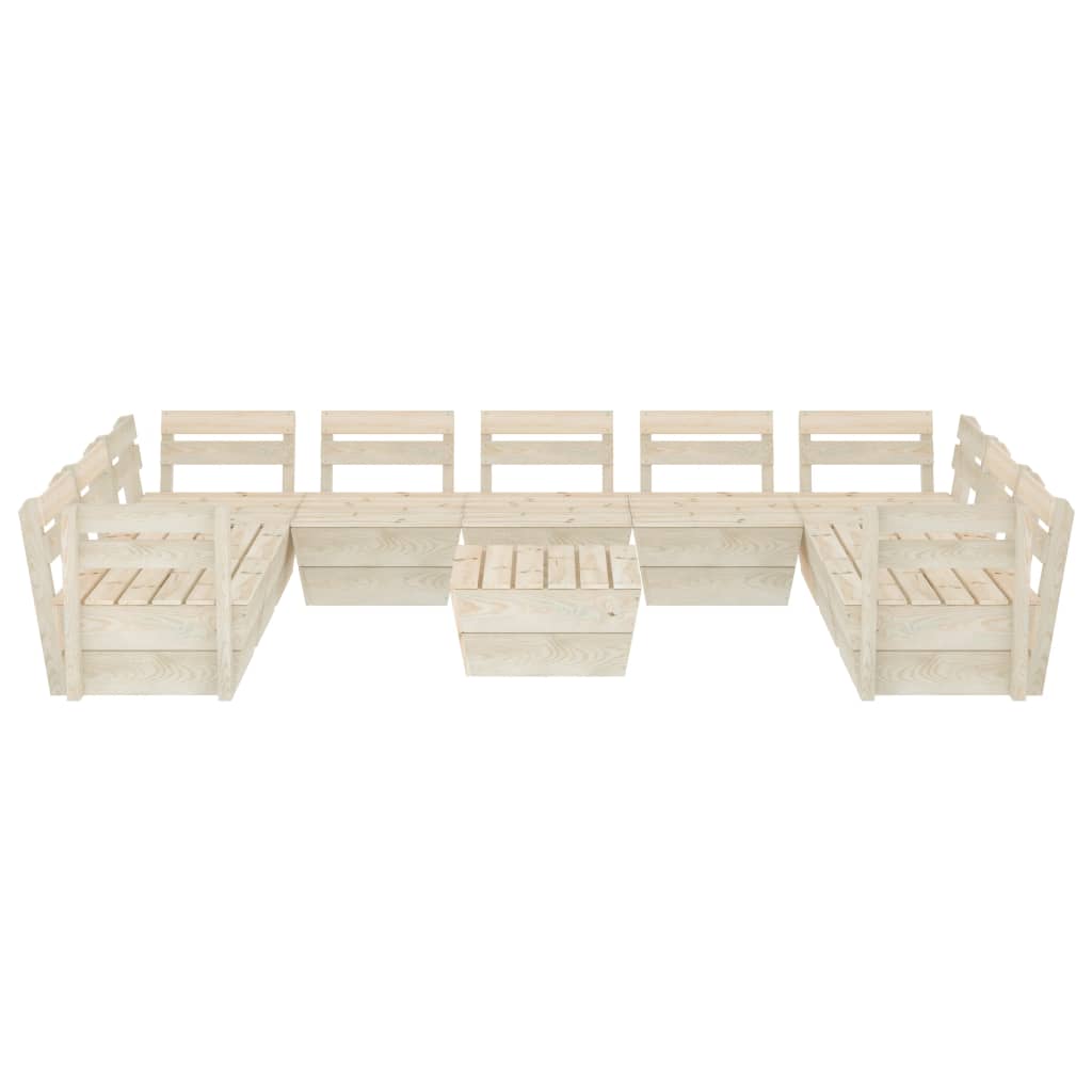 10 Piece Garden Pallet Lounge Set Impregnated Spruce Wood