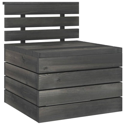 4 Piece Garden Pallet Lounge Set Solid Pinewood Dark Grey