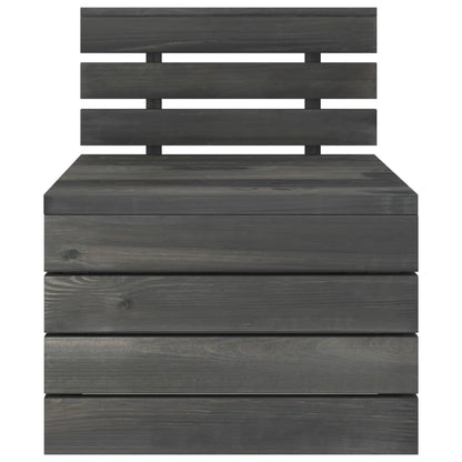 4 Piece Garden Pallet Lounge Set Solid Pinewood Dark Grey