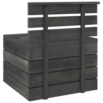 5 Piece Garden Pallet Lounge Set Solid Pinewood Dark Grey