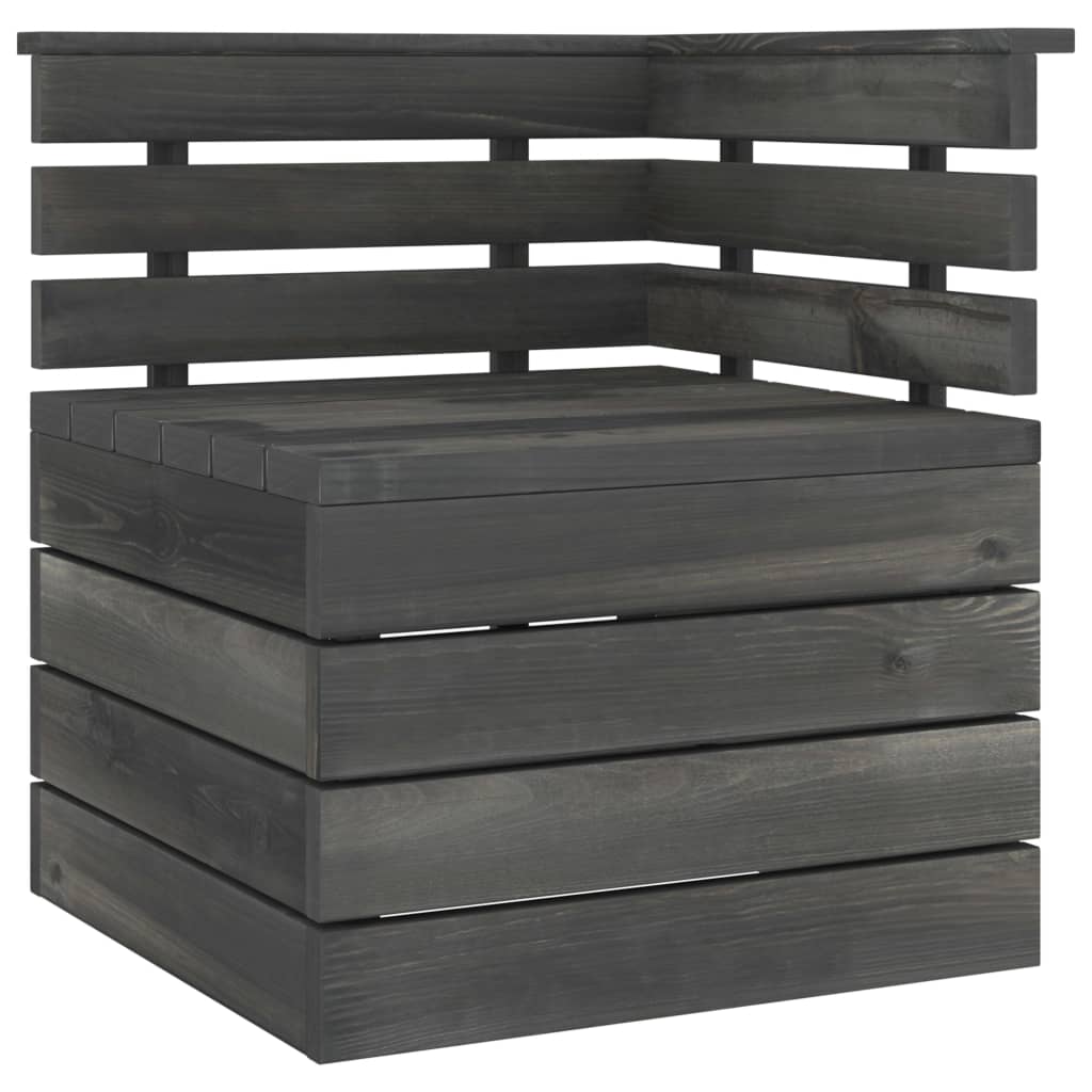 6 Piece Garden Pallet Lounge Set Solid Pinewood Dark Grey