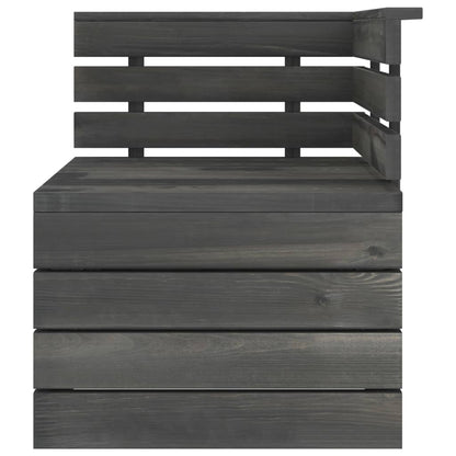 6 Piece Garden Pallet Lounge Set Solid Pinewood Dark Grey