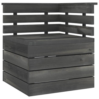 9 Piece Garden Pallet Lounge Set Solid Pinewood Dark Grey