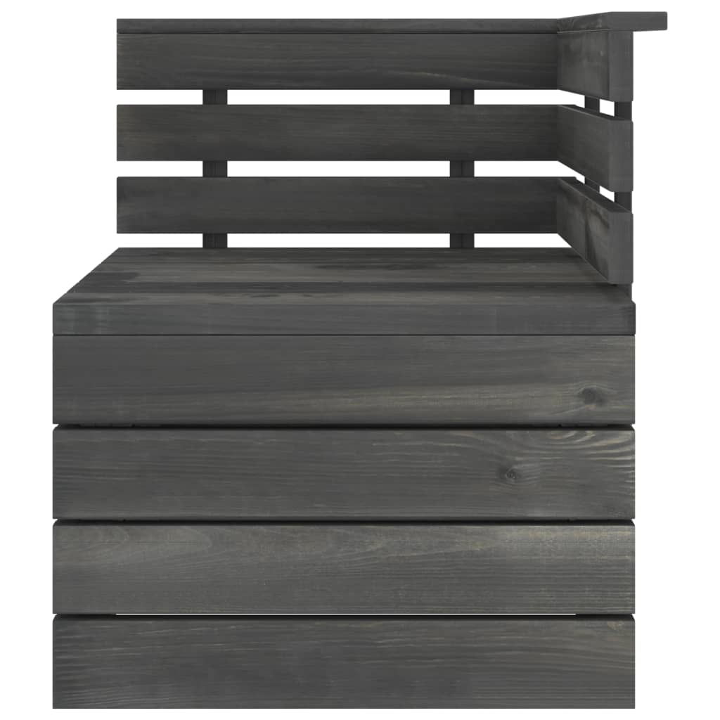 9 Piece Garden Pallet Lounge Set Solid Pinewood Dark Grey