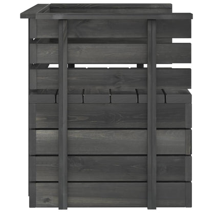 12 Piece Garden Pallet Lounge Set Solid Pinewood Dark Grey