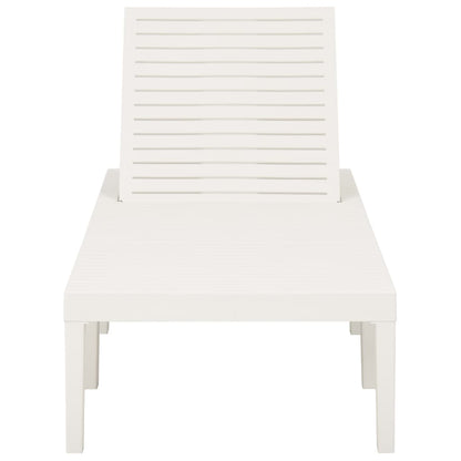 Sun Lounger Plastic White